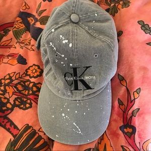 calvin klein distressed denim hat